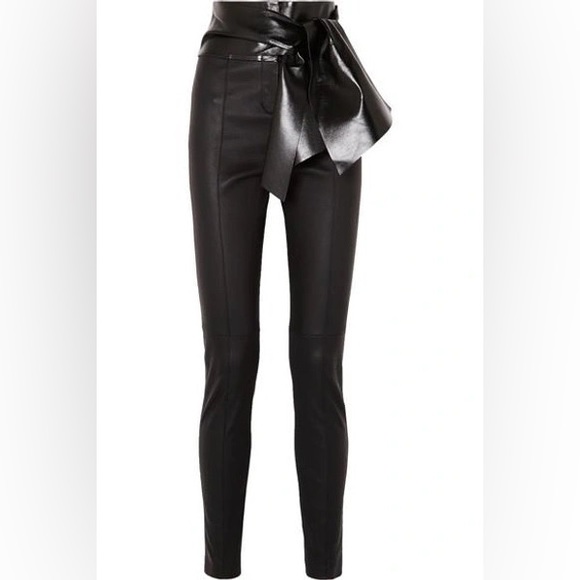 Valentino Lambskin stretchy leather skinny pants
